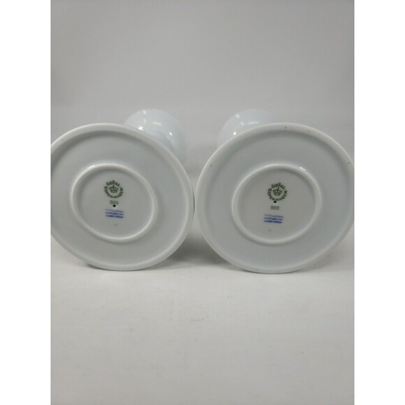 Vintage Royal Copenhagen Christmas Joy Candlesticks 503 Holly Garland Gold Trim - Picture 6 of 16